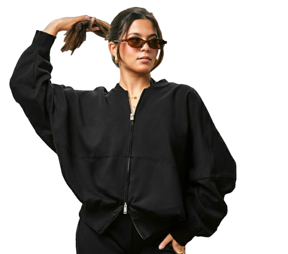 Zip Up Jacket in Black