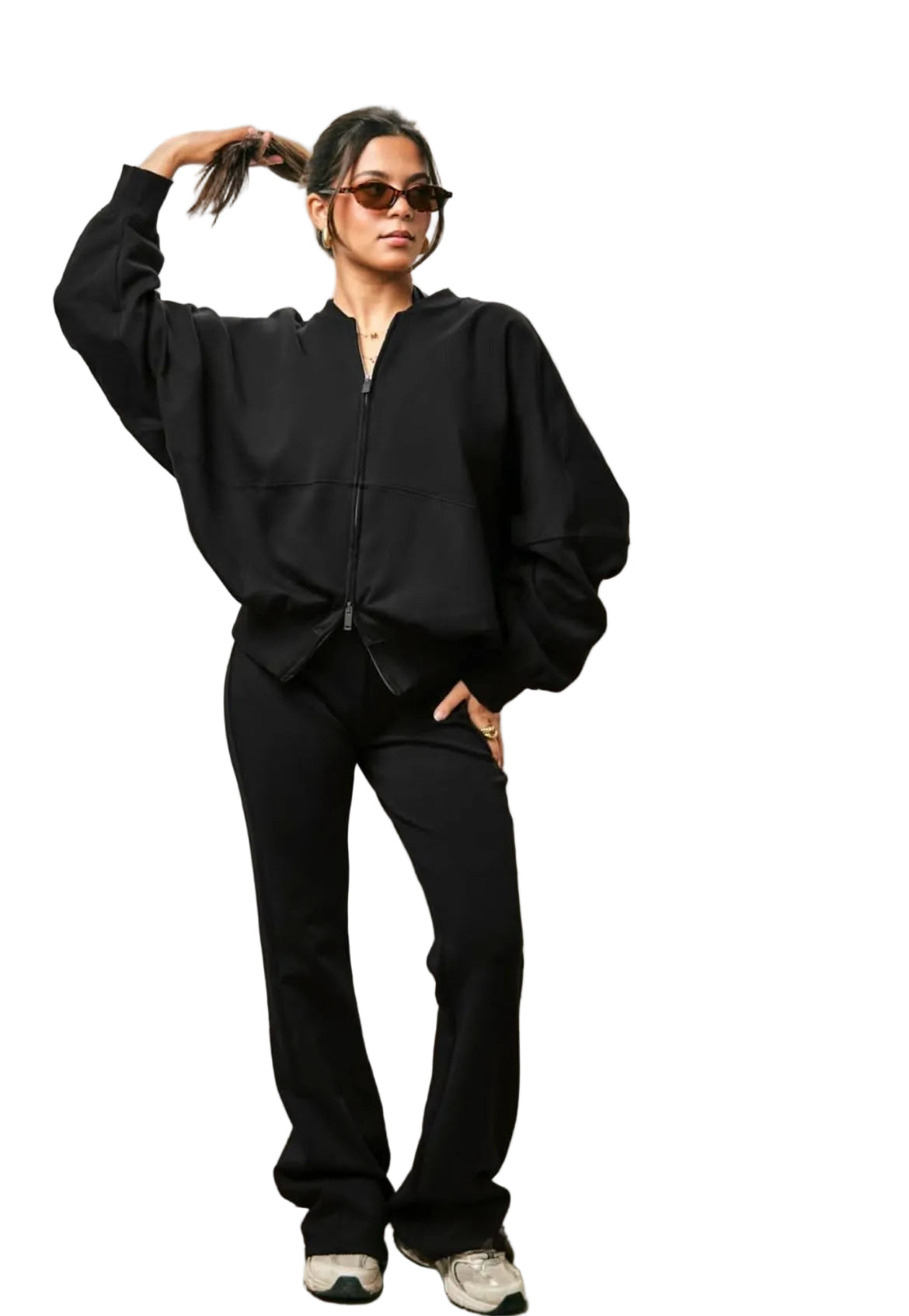 Zip Up Set in Black