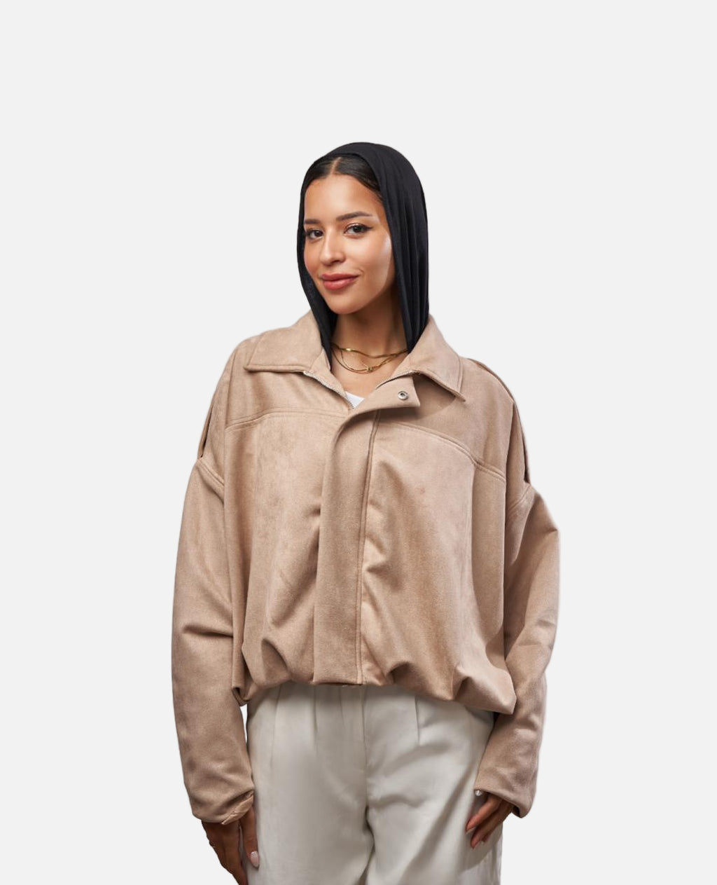 Suede Jacket in Cream