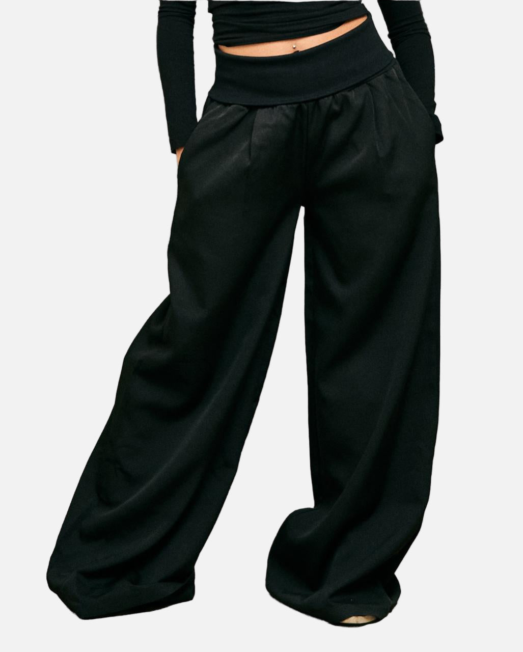 Flipped Pants in Black