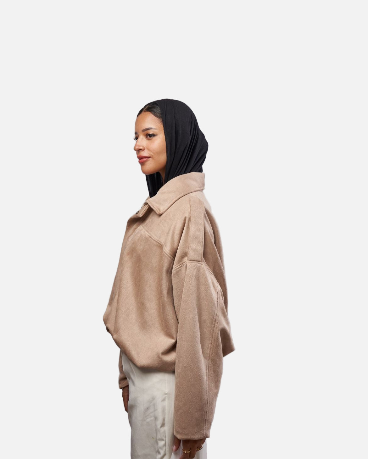 Suede Jacket in Cream