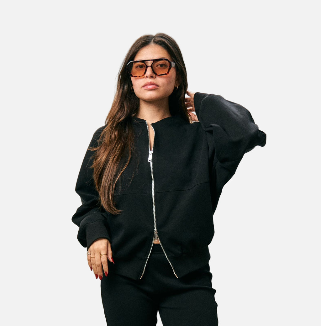 Zip Up Jacket in Black